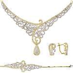 سرویس طلای عروس با نگین الماس تراش برلیان مدل: bset2180