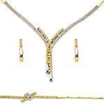 سرویس طلای زرد و سفید عروس با نگین الماس تراش برلیان مدل: bset2184