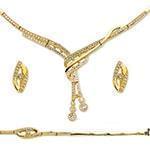 سرویس طلای زرد عروس با نگین الماس تراش برلیان مدل: bset2186