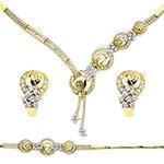 سرویس طلای زرد و سفید عروس با نگین الماس تراش برلیان مدل: bset2192