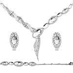 سرویس طلای سفید عروس با نگین الماس تراش برلیان مدل: bset2193