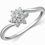 حلقه طلای فلاور (flower) با نگین الماس تراش برلیان مدل : eng2144 