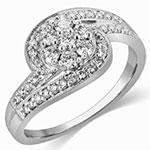 حلقه طلای فلاور (flower) با نگین الماس تراش برلیان مدل : eng2145