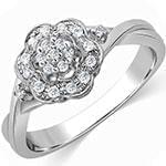 حلقه طلای فلاور (flower) با نگین الماس تراش برلیان مدل : eng2147