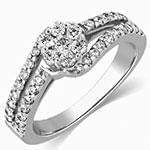 حلقه طلای فلاور (flower) با نگین الماس تراش برلیان مدل : eng2148