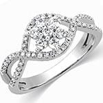 حلقه طلای فلاور (flower) با نگین الماس تراش برلیان مدل : eng2150