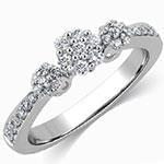 حلقه طلای فلاور (flower) با نگین الماس تراش برلیان مدل : eng2151