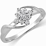 حلقه طلای فلاور (flower) با نگین الماس تراش برلیان مدل : eng2155