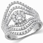 حلقه فلاور (flower) جواهر با نگین الماس تراش برلیان مدل : eng2156