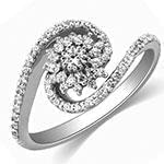 حلقه فلاور (flower) جواهر با نگین الماس تراش برلیان مدل : eng2157