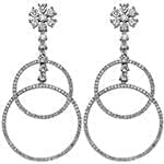 گوشواره طلا و جواهر با نگین الماس تراش برلیان طرح فلاور مدل: ebf2076