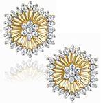 گوشواره طلا و جواهر با نگین الماس تراش برلیان طرح فلاور مدل: ebf2081