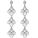 گوشواره طلا و جواهر با نگین الماس تراش برلیان و اشک مدل: ebf2083