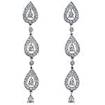 گوشواره طلا و جواهر با نگین الماس تراش برلیان و اشک مدل: ebf2084