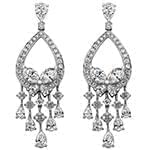 گوشواره طلا و جواهر با نگین الماس تراش مارکیز، اشک و برلیان مدل: ebf2085