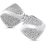 دکمه سردست طلا و جواهر با نگین الماس تراش برلیان مدل: cdm1109