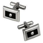 دکمه سردست طلا و جواهر با نگین الماس تراش برلیان و میناکاری مدل: cdm1110