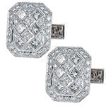 دکمه سردست طلا و جواهر با نگین الماس تراش برلیان و پرنس مدل: cdm1116