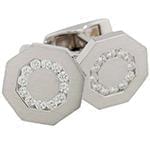 دکمه سردست طلا و جواهر با نگین الماس تراش برلیان مدل: cdm1117