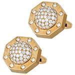 دکمه سردست طلا و جواهر با نگین الماس تراش برلیان مدل: cdm1118