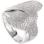 انگشتر طلای سفید زنانه با نگین الماس تراش برلیان مدل: ring2099