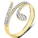 انگشتر طلای زرد زنانه با نگین الماس تراش برلیان طرح مار مدل: ring2100