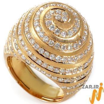 انگشتر طلای رزگلد زنانه با نگین الماس تراش برلیان طرح گنبدی مدل: ring2101