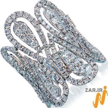 انگشتر طلای سفید زنانه با نگین الماس تراش برلیان مدل: ring2102