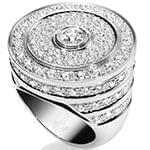 انگشتر طلای سفید زنانه با نگین الماس تراش برلیان طرح گنبدی مدل: ring2105