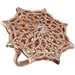 انگشتر طلای رزگلد زنانه با نگین الماس تراش برلیان طرح تار مدل: ring2112