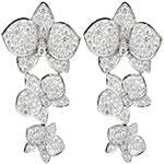 گوشواره طلا و جواهر با نگین الماس تراش برلیان طرح گل مدل: ebf2089