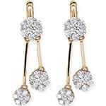 گوشواره طلا و جواهر با نگین الماس تراش برلیان طرح فلاور مدل: ebf2090