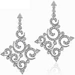 گوشواره طلا و جواهر با نگین الماس تراش برلیان مدل: ebf2091