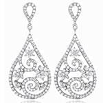 گوشواره طلا و جواهر با نگین الماس تراش برلیان مدل: ebf2092