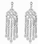 گوشواره طلا و جواهر با نگین الماس تراش برلیان مدل: ebf2093