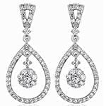 گوشواره طلا و جواهر با نگین الماس تراش برلیان طرح فلاور مدل: ebf2095