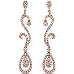 گوشواره طلای رزگلد با نگین الماس تراش برلیان مدل: ebf2096