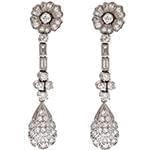 گوشواره طلا و جواهر با نگین الماس تراش برلیان طرح فلاور مدل: ebf2097