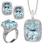 نیم ست آویز، گوشواره و انگشتر با نگین توپاز و الماس تراش برلیان مدل: hsdf1314