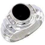 انگشتر پلاتین مردانه با نگین الماس تراش برلیان و انیکس مدل: platin2033