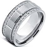 انگشتر پلاتین مردانه با نگین الماس تراش برلیان مدل: platin2038