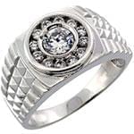 انگشتر پلاتین مردانه با نگین الماس تراش برلیان مدل: platin2040