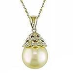 آویز طلا زرد با نگین مروارید و برلیان مدل: pdf1083