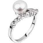 انگشتر زنانه طلا و جواهر با نگین مروارید الماس تراش برلیان: مدل rgf1434