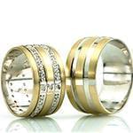 حلقه طلای ست ازدواج با نگین الماس تراش برلیان مدل: srd1363