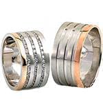 حلقه طلای ست ازدواج با نگین الماس تراش برلیان مدل: srd1364