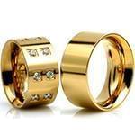 حلقه طلای ست ازدواج با نگین الماس تراش برلیان مدل: srd1369