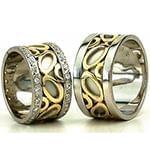 حلقه طلای ست ازدواج با نگین الماس تراش برلیان مدل: srd1370