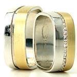 حلقه ست ازدواج طلا با نگین الماس تراش برلیان مدل: srd1376