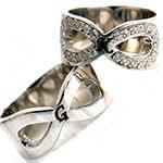 حلقه ست ازدواج طلا با نگین الماس تراش برلیان طرح اسم  مدل: srd1377